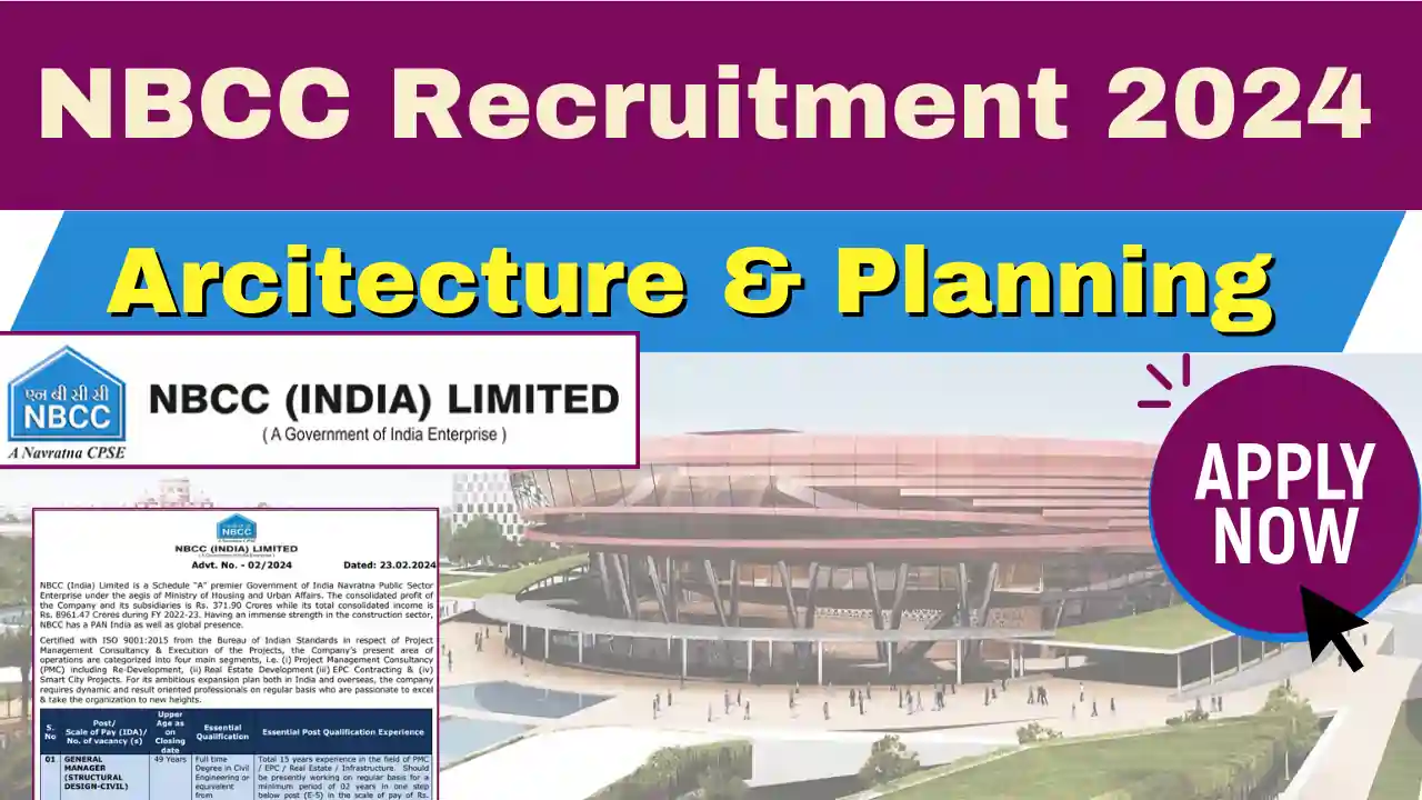 NBCC Architecture Recruitment 2024