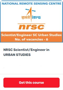NRSC Scientist Engineer-SC (Urban Studies) 2025