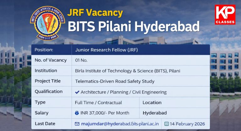 JRF Vacancy 2026 at BITS