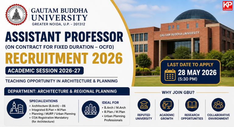 GBU Assistant Professor Recruitment 2026