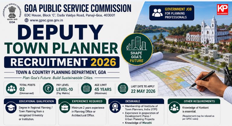 Goa GPSC Deputy Town Planner Recruitment 2026
