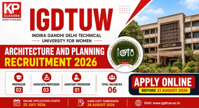 IGDTUW Architecture and Planning Recruitment 2026