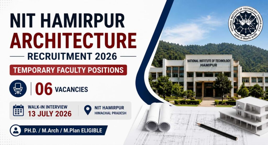 NIT Hamirpur Architecture Recruitment 2026