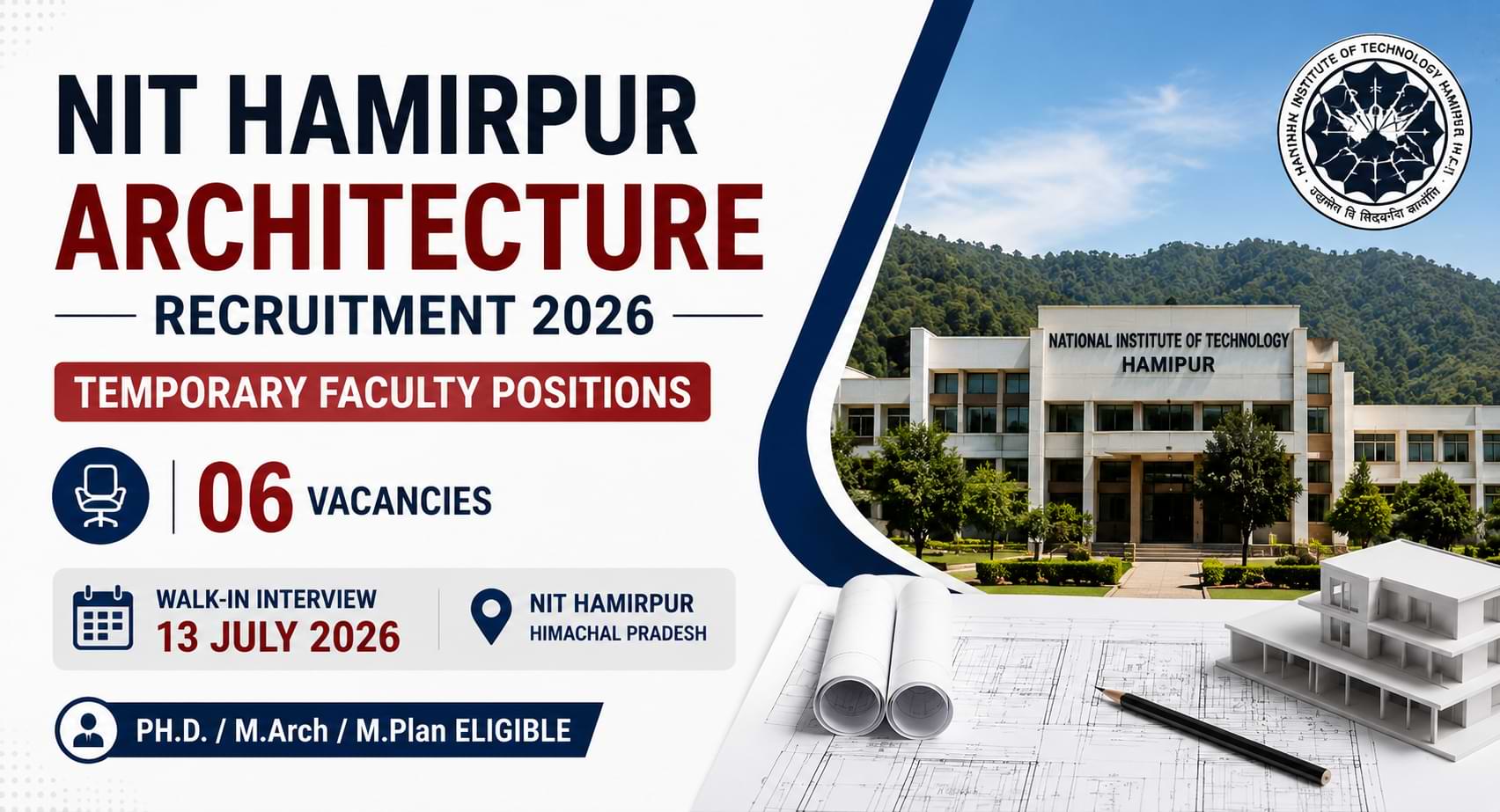 NIT Hamirpur Architecture Recruitment 2026