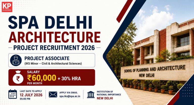 SPA Delhi Architecture Project Recruitment 2026